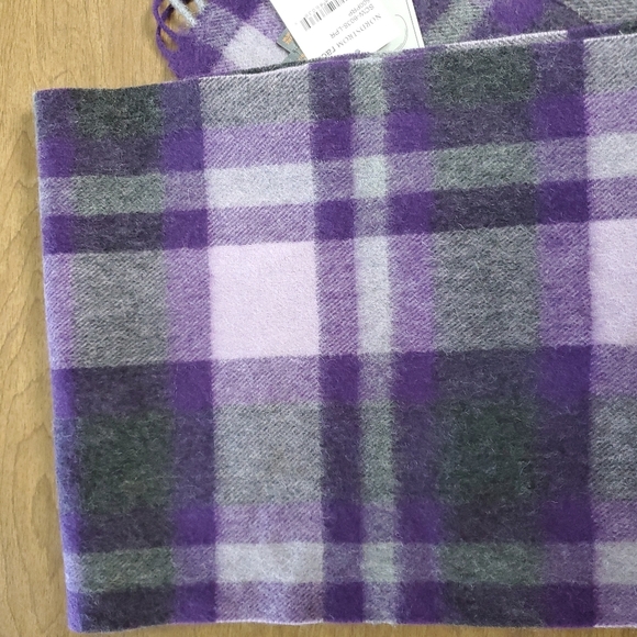 Louisa Perini 100% Cashmere Plaid Scarf Soft High End Quiet Luxury Chic 11x66 - Picture 3 of 4